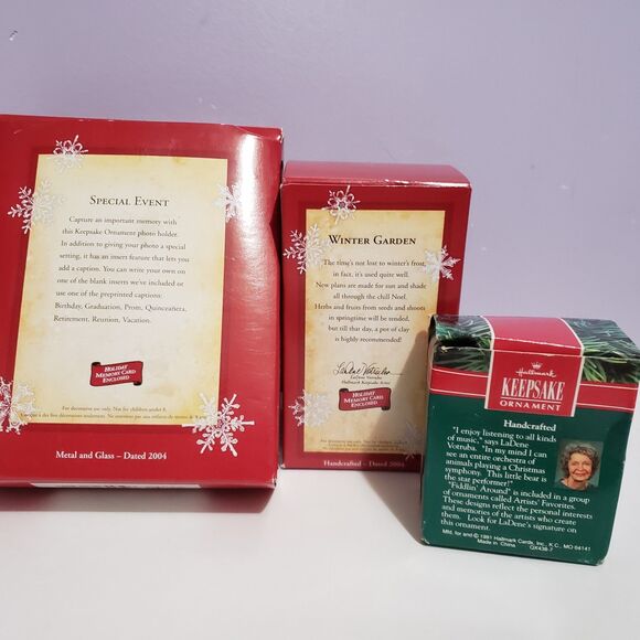 Christmas Tree Ornaments Lot Of 5 Assorted Picture Frames/Bears - Picture 7 of 10